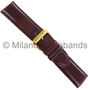 24mm deBeer Smooth Leather Padded Stitched Brown Handcrafted Mens Watch Band Reg - Picture 1 of 1
