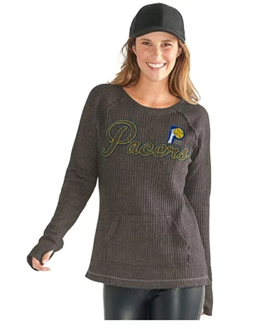 NBA Indiana Pacers Womens Size L Off Season Pull Over Charcoal Grey GIII 4 Her Cover