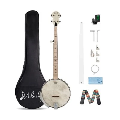 5 String Banjo, Mulucky Full Size with 24 Brackets Banjo, Open Back, Maple Ba... - Image 1 of 4