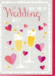Tarjeta de felicitación el día de tu boda - interior en blanco totalmente nueva - Imagen 1 de 1
