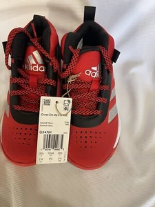 adidas Cross Em Up 5 Basketball Shoe, Red/Silver /Black (Wide), 11K US Unisex - Picture 1 of 5