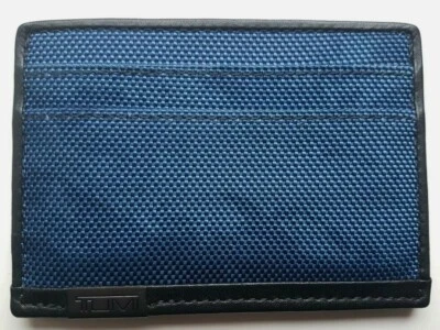 Tumi Slim ID Card Case Holder Wallet Blue Camo Camouflage - Free Delivery - Image 1 of 4