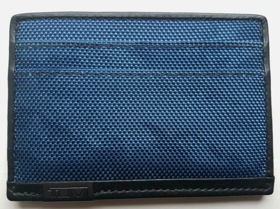 Tumi Slim ID Card Case Holder Wallet Blue Camo Camouflage - Free Delivery - Image 1 of 4