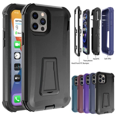 For iPhone 12 Pro Max 11 6 7 8 Plus XR Shockproof Stand Case Rugged Hard Cover - Image 1 of 4