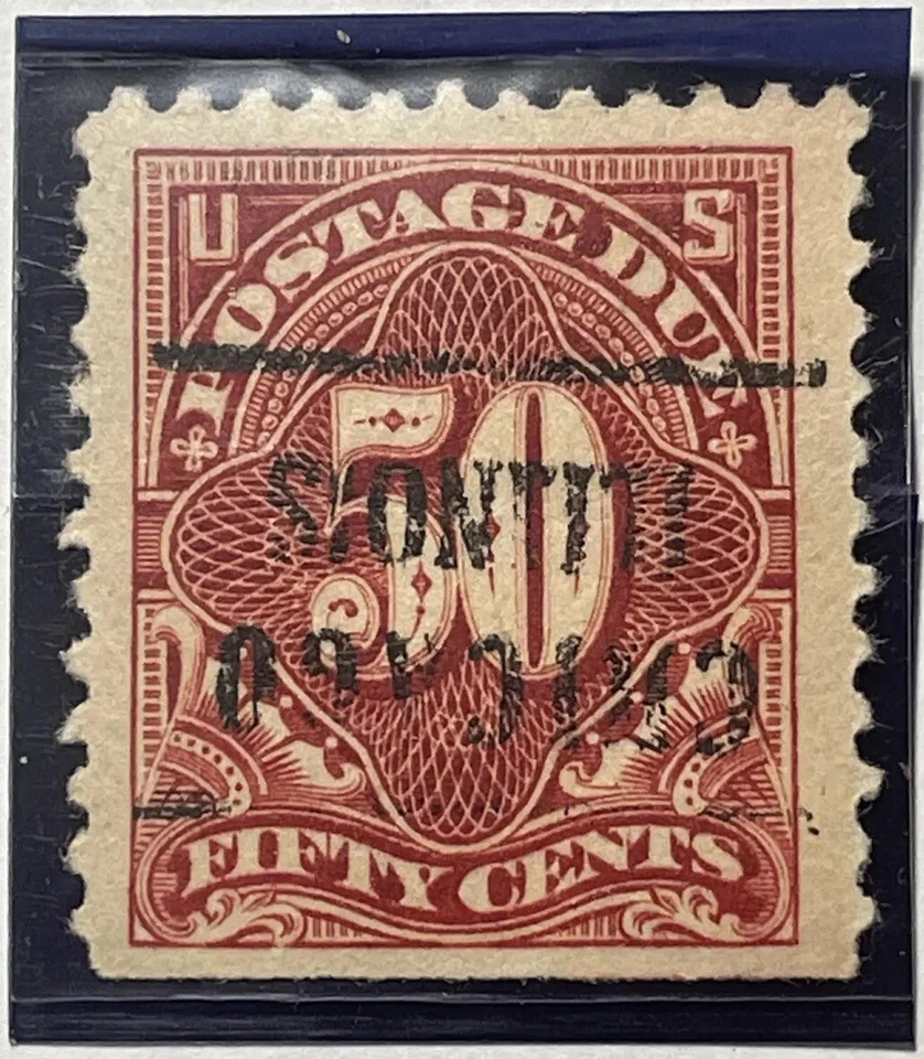 1917 US Postage Due 50c Precanceled Stamp | Sc #J67b SG #D536 | MLH OG - Image 1 of 4