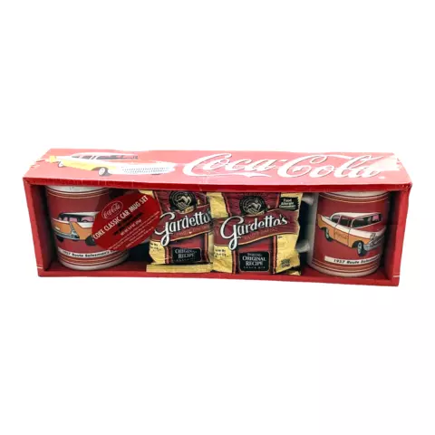 2002 Coca-COLA 1957 route salesman car souvenir cup 2 MUGS snack mix unopened Cover