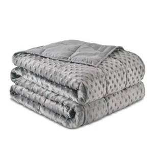Weighted Blankets for Adults, Soft Minky Heavy 60 x 80 inches, 15lbs Grey - Picture 1 of 8