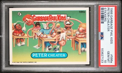 1988 Topps Garbage Pail Kids Series 15 OS15 PETER CHEATER 586a PSA 10 GEM MINT - Image 1 of 2