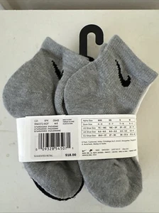 Nike Boys Black 6 Pairs Crew Socks Dri Fit XXS 7C-10C New With Tags - Picture 1 of 2