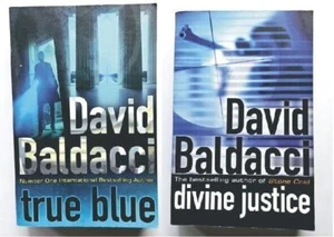 2 x David Baldacco Books Paperback Divine Justice & True Blue S - Picture 1 of 7
