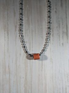 New Stainless Steel Necklace with Red Goldstone Bead