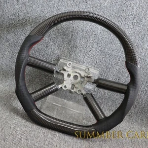 100% Real Carbon Fiber Suede Steering Wheel For Jeep Wrangler 07-11 - Picture 1 of 4