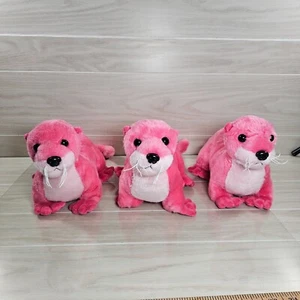 Aurora Destination Nation Pink River Otter Plush Lot of 3 Stuffed Animal Toy - Picture 1 of 12