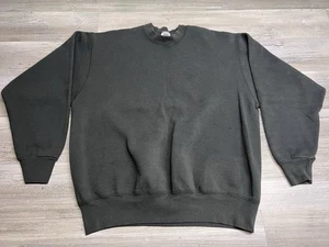 Vintage Faded Blank Black Crewneck Sweatshirt Made in USA BVD Sz XL Grunge Goth - Picture 1 of 6
