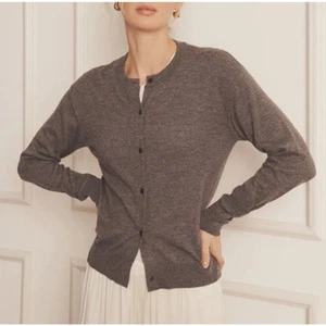 Naadam Women's Granite Fancy Cashmere Classic Cardigan Size M - Picture 1 of 13