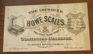 Brandon, Vermont - Tarjeta pasada para escalas Howe hecha por Brandon Manufacturing Co. - Imagen 1 de 2