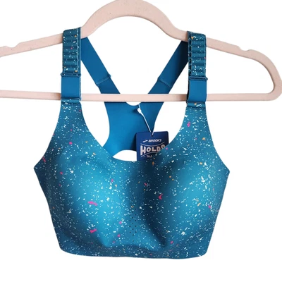 Sujetador deportivo Brooks 32D azul para mujer Dare Racerback Run Bra 2.0 inalámbrico cierre trasero Foto 1 de 4