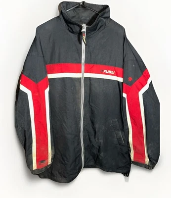 Abrigo Chaqueta De Colección Y2K Fubu Para Hombre XL Negro Rayas Ropa de Calle Hip Hop Cremallera Completa Foto 1 de 4