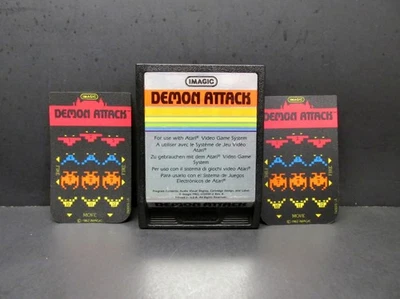 Demon Attack, Atari 2600, Imagic 1982, Cartridge & Two Overlays Only, Tested - Image 1 of 4
