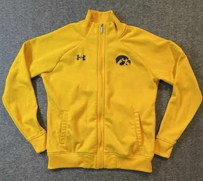 Chaqueta Iowa Hawkeyes Under Armour Para Hombre Pequeña Amarilla Negra Cremallera Completa Bolsillos Logo Foto 1 de 4