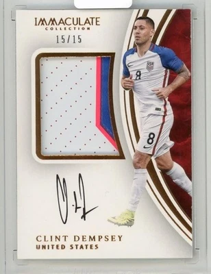 Clint Dempsey 2017 Panini Immaculate Collection Premium Patch Auto Bronze 15/15 - Image 1 of 2