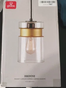 Globe Electric Dionne Hanging Light #61250. Matt black With Brass Accents - Picture 1 of 3