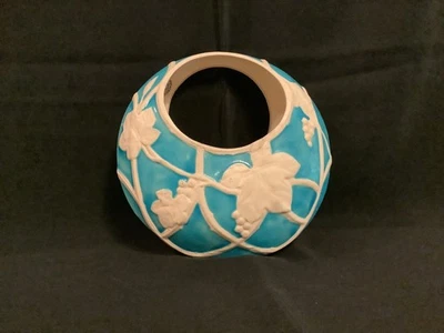 Bolsillo de pared circular de cerámica tipo banko pintado a mano japonés de principios del siglo XX Foto 1 de 4