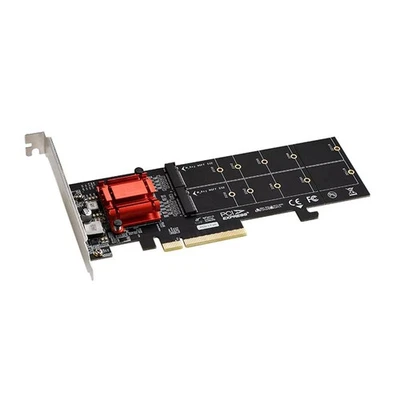 PCIe 3.1 X8 To 2 Port M.2 SSD Adapter Expansion NVME Adapter Accessories - Image 1 of 4