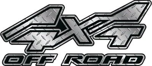Diamond Plate 4x4 S2 Vinyl Sticker Decal Truck drive Uni-Fit L - Imagen 1 de 1