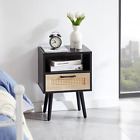 Rattan End Table 15.75 With Drawer - Fits Modern Nightstand