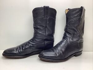 MENS JUSTIN WESTERN ROPER MIDNIGHT BLUE BOOTS SIZE 8 D