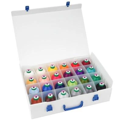 Amann Isacord Koffer (gefüllt mit 24x 5000 m + Farbkarte) - Maschinenstickgarn - Bild 1 von 4