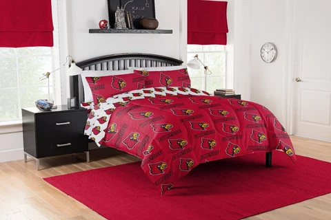Louisville Cardinals Queen Bed in a Bag (Rotary) OFFICIAL NCAA Cover