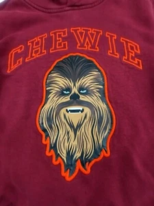 Gap Store Star Wars Chewie Hoodie Boys Size M 8-9 Burgundy Chewbacca Pullover - Picture 1 of 14