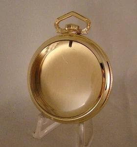 10k ROLLED GOLD PLATE CASE ILLINOIS WATCH CASE CO. OPEN FACE 18s POCKET WATCH - Picture 1 of 12