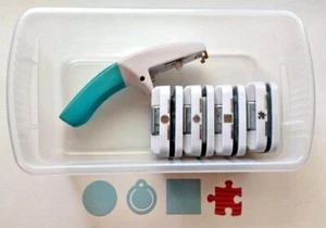 Lot Shape Maker System Creative Mem. + 4 Punches Circle/Circle Tag/Square/Puzzle - Picture 1 of 12