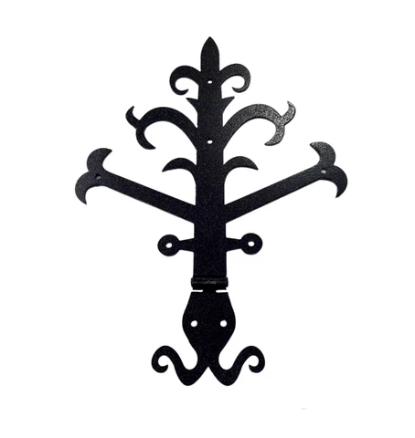 Decorative iron for door or gate hinges in black finish (HF-017) Cover