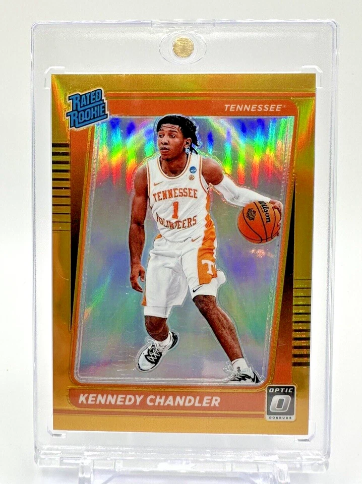 2022-23 Chronicles Optic Draft Picks Kennedy Chandler True Gold Prizm 8/10 RC - Image 1 of 2