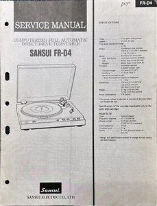 SANSUI FR-D4 Service Manual - Authentic/Original - Picture 1 of 2