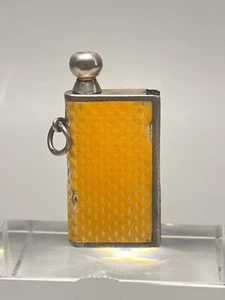 1920s Art Deco Sterling Silver Guilloche Enamel Match Striker Pocket Lighter - Picture 1 of 10
