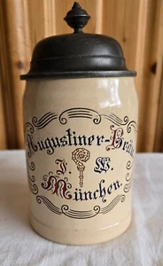Augustiner Bierkrug um 1900 1/2 Liter mit ZD - Bild 1 von 11