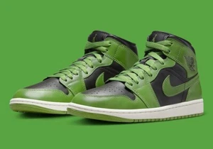 Sneakers Nike Air Jordan 1 Mid, donna taglia 7, verde altitudine/nero, BQ6472-031 - Foto 1 di 21