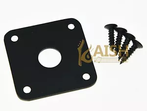 Placa cuadrada de jack de metal plana para Les Paul Black - Imagen 1 de 3