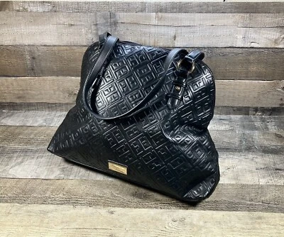 Tommy Hilfiger Bolso Bandolera Negro Monograma Logo con Plantilla Dorada Foto 1 de 4