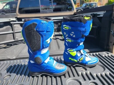 Botas deportivas dobles TCX Comp Evo 2 Michelin azules/blancas/amarillas de motocross Foto 1 de 4