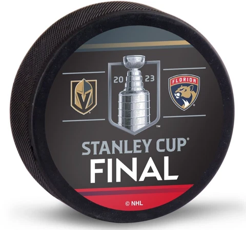 VEGAS GOLDEN KNIGHTS FLORIDA PANTHERS DUELING COLLECTOR PUCK 2023 STANLEY CUP Cover