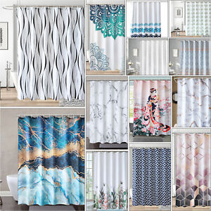 Printed Shower Curtain Waterproof Polyester Fabric Bathroom Shower Curtains