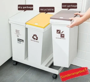 SET 3 PZ. Pattumiera Bidone Raccolta Differenziata 20 Litri - Foto 1 di 10