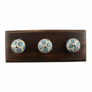 Madera Hecho a Mano Pequeño Pared Ganchos Floral Llave Perchas Colgante 10.2cm - Imagen 1 de 2