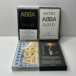 ABBA Cassette Tape Lot 4 Gold More Live The History Of Abba Clean Original - Picture 1 of 4